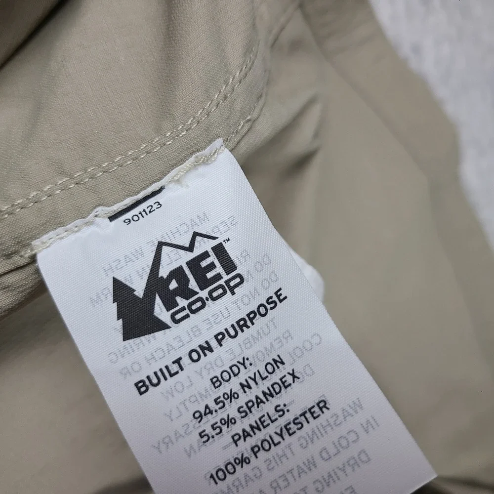 REI Coop Shirt Mens Medium Stone Beige Outdoor Vented Button Up Short Sleeve